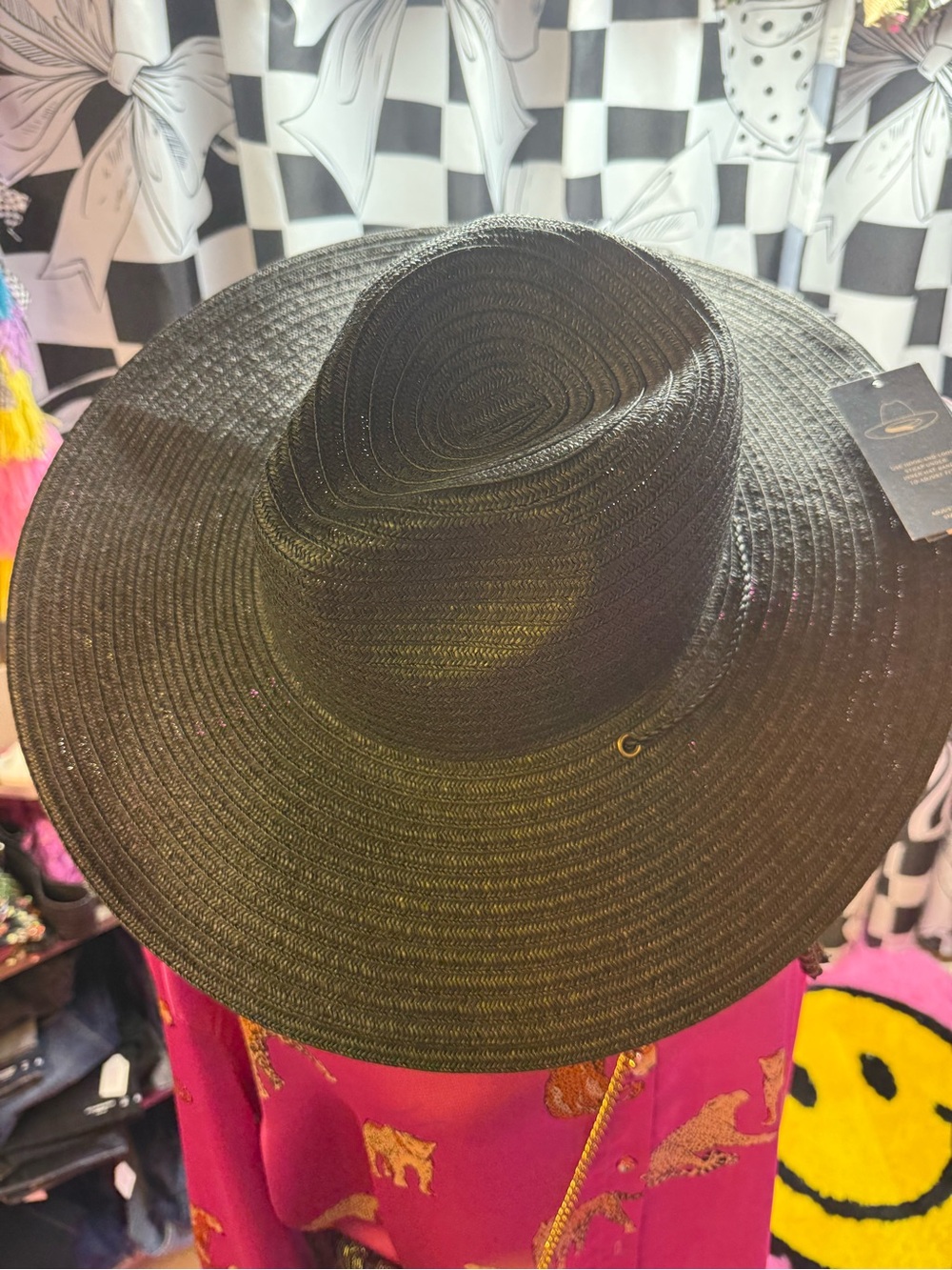 🆕 Universal Thread Black Wide-Brim Straw Sun Hat